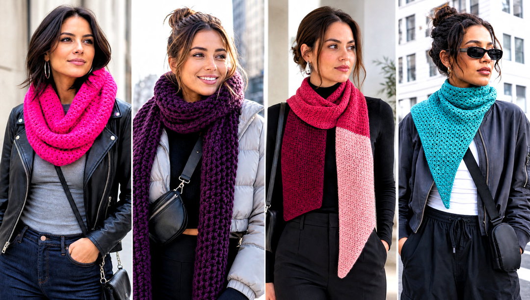 20 Single Crochet Scarf Outfit Ideas for Cold Mornings