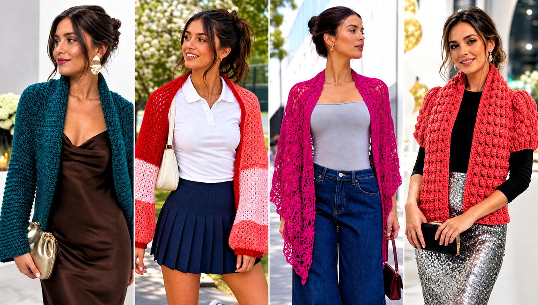 20 Sleeved Crochet Scarf Outfit Ideas for Layered Looks