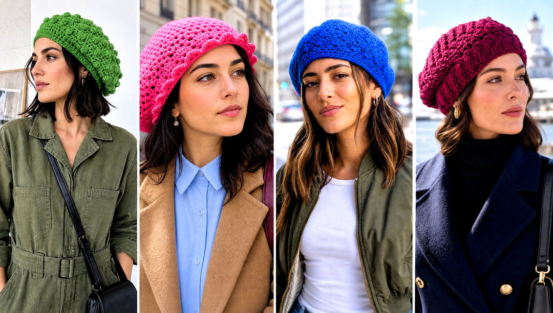 20 Slouchy Crochet Beret Outfit Ideas for City Strolls