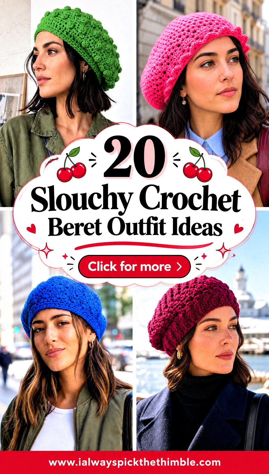 20 Slouchy Crochet Beret Outfit Ideas for City Strolls - 20 Slouchy Crochet Beret Outfit Ideas for City Strolls