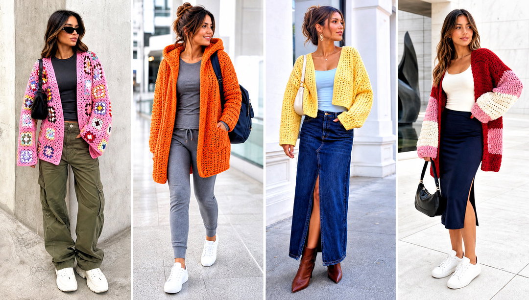 20 Slouchy Crochet Cardigan Outfit Ideas for Comfy Layers