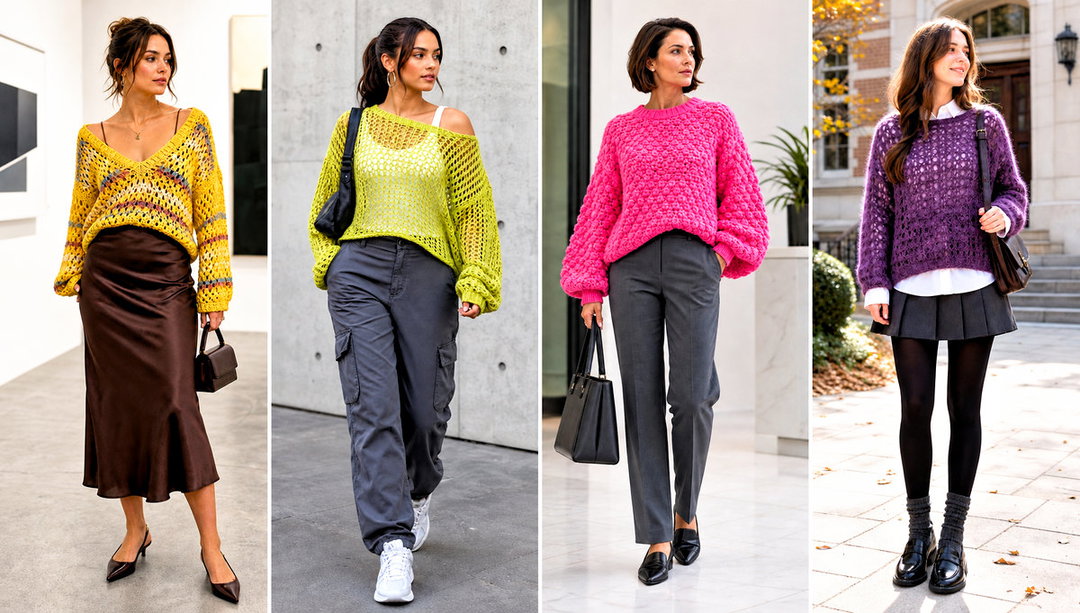 20 Slouchy Crochet Sweater Outfit Ideas for Cozy Days