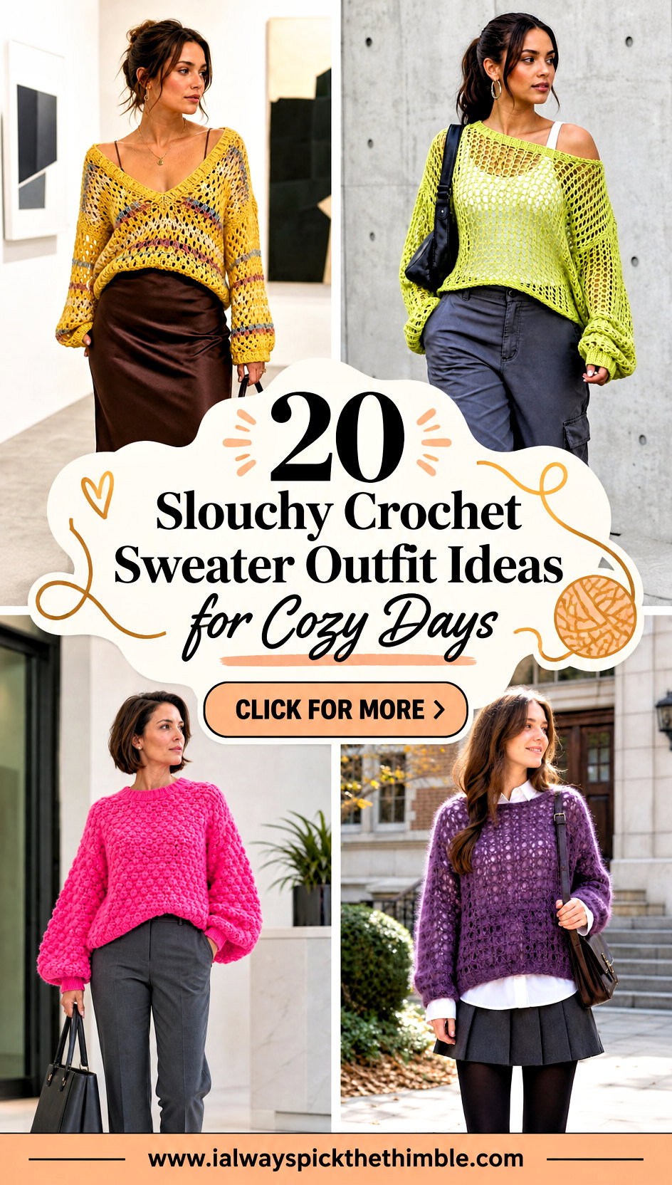 20 Slouchy Crochet Sweater Outfit Ideas for Cozy Days - 20 Slouchy Crochet Sweater Outfit Ideas for Cozy Days