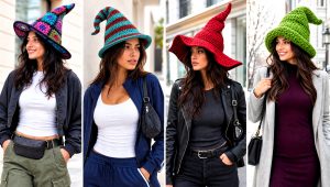 20 Slouchy Crochet Witch Hat Outfit Ideas for Halloween