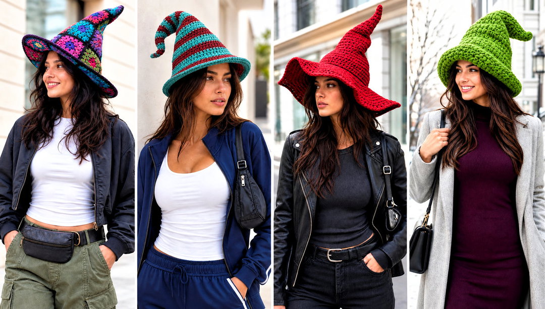 20 Slouchy Crochet Witch Hat Outfit Ideas for Halloween