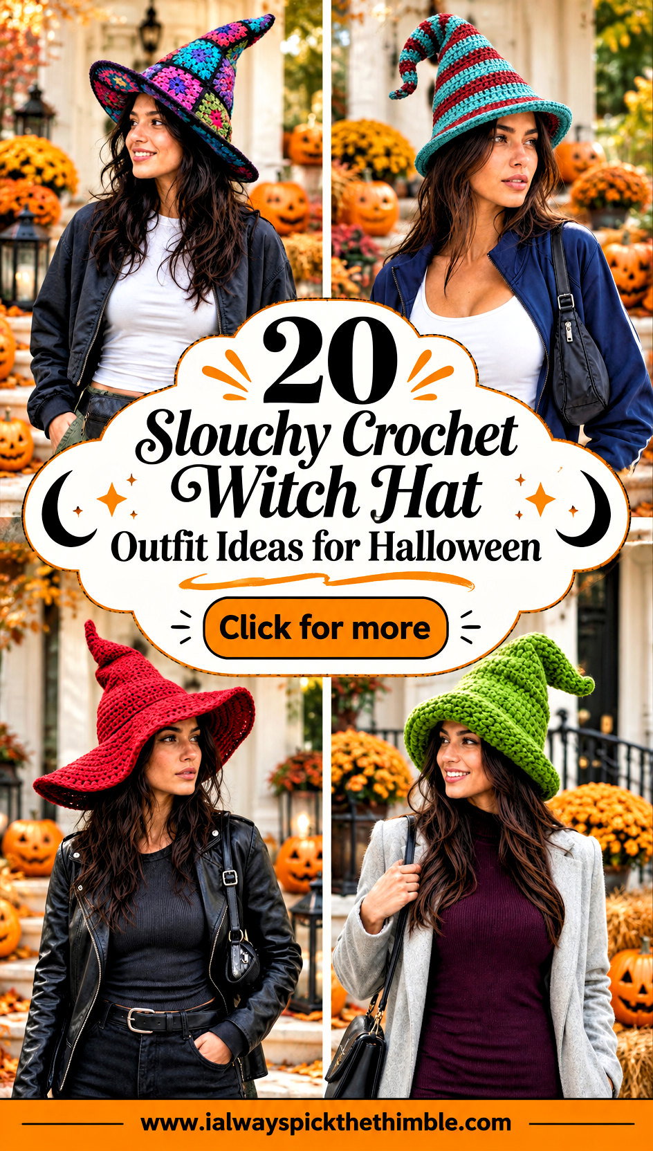 20 Slouchy Crochet Witch Hat Outfit Ideas for Halloween - 20 Slouchy Crochet Witch Hat Outfit Ideas for Halloween