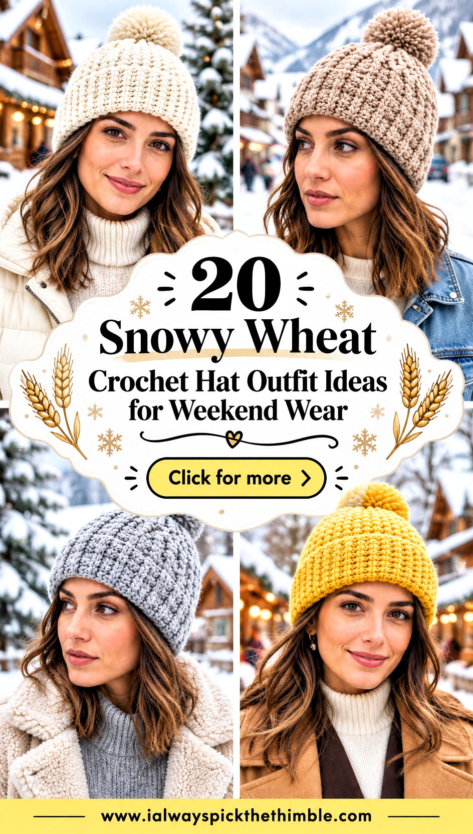 20 Snowy Wheat Crochet Hat Outfit Ideas for Weekend Wear - 20 Snowy Wheat Crochet Hat Outfit Ideas for Weekend Wear
