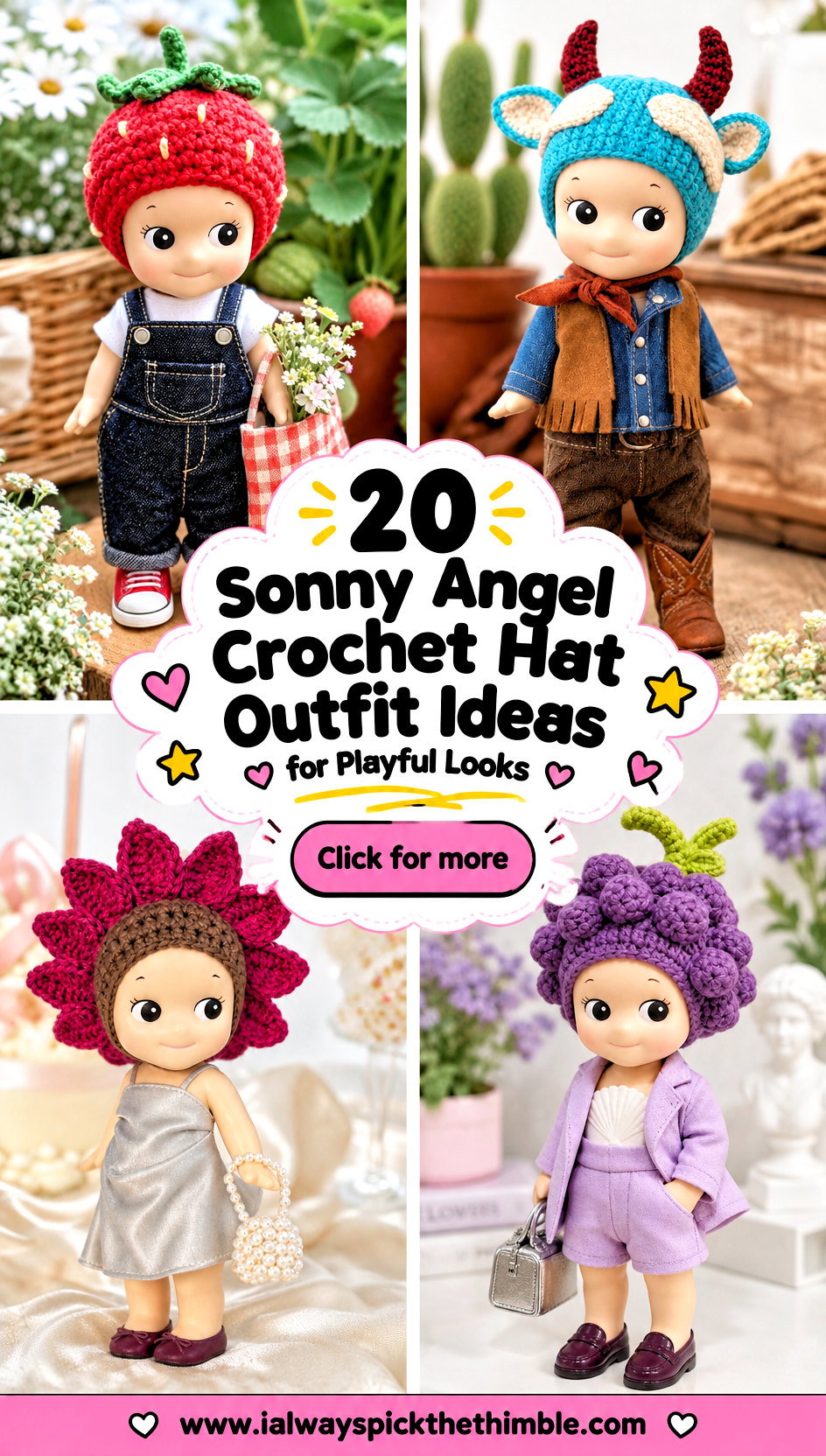 20 Sonny Angel Crochet Hat Outfit Ideas for Playful Looks - 20 Sonny Angel Crochet Hat Outfit Ideas for Playful Looks