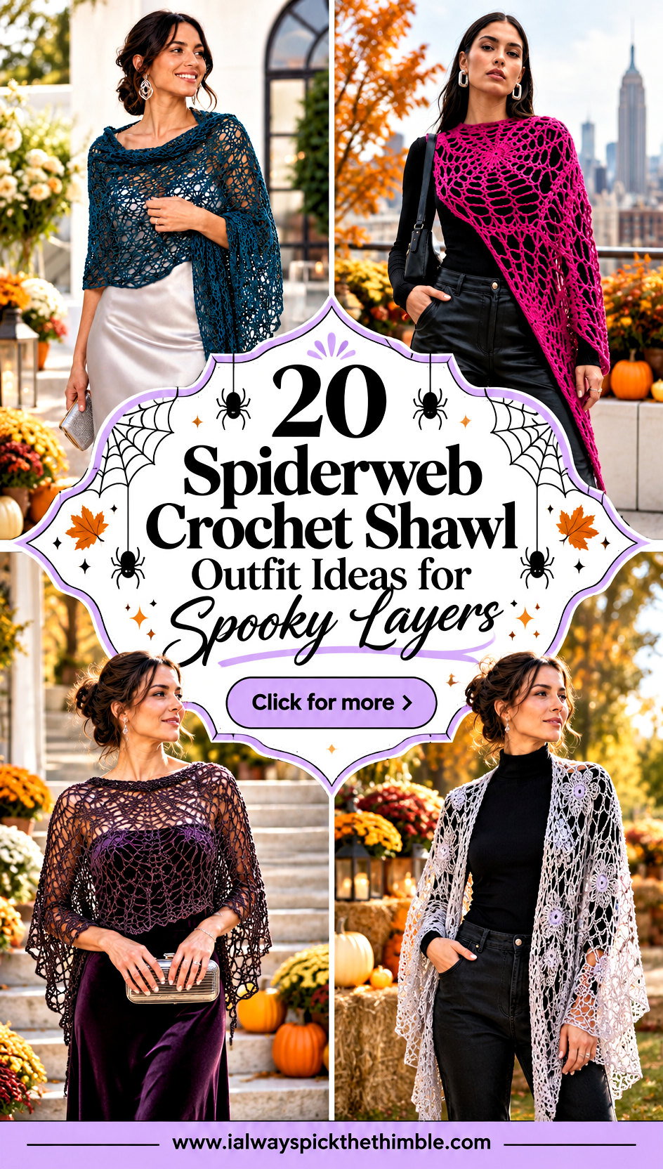 20 Spiderweb Crochet Shawl Outfit Ideas for Spooky Layers - 20 Spiderweb Crochet Shawl Outfit Ideas for Spooky Layers