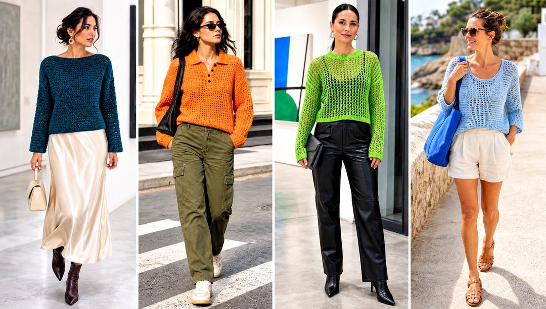 20 Sport Weight Crochet Sweater Outfit Ideas for Mild Days