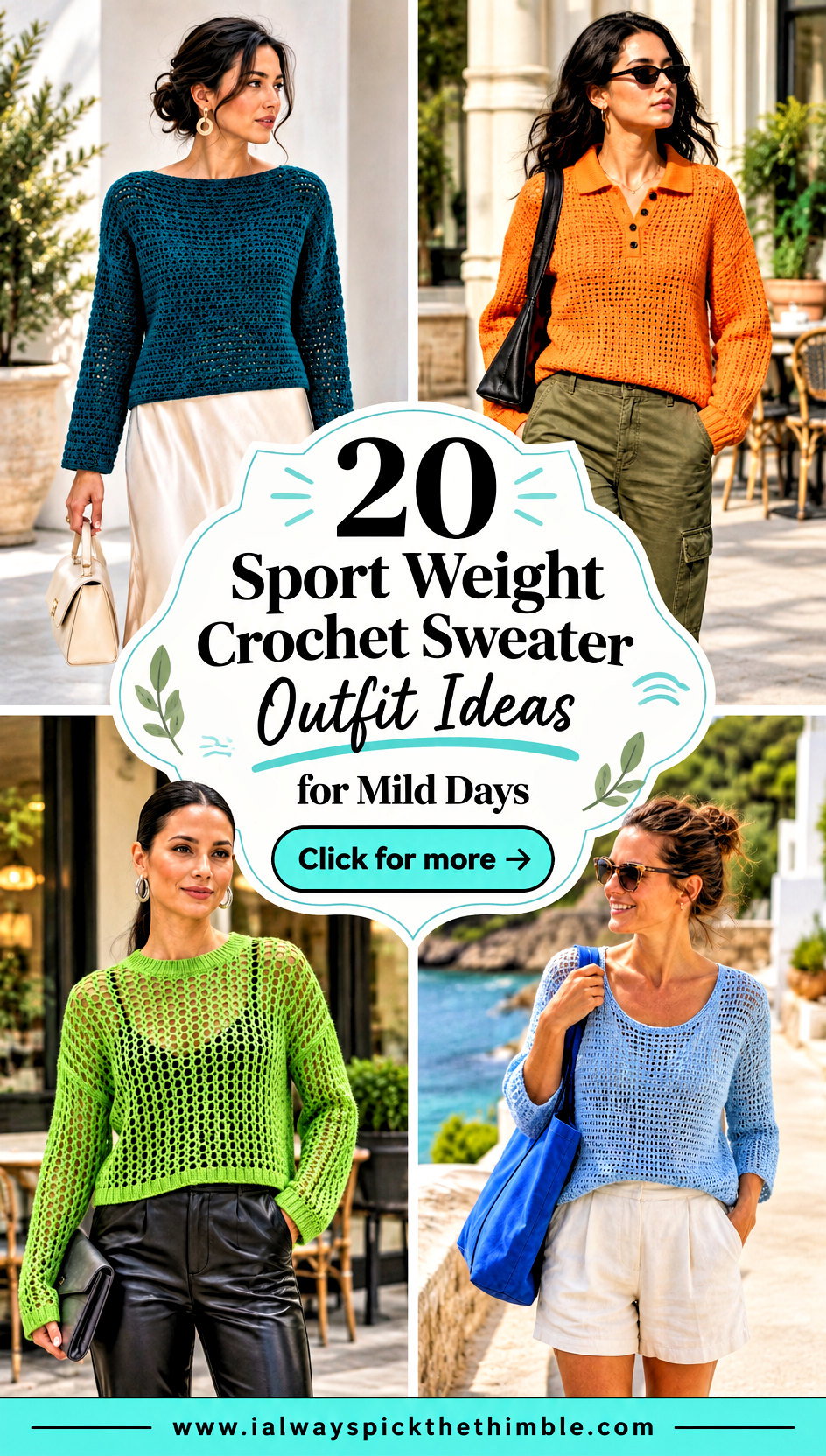 20 Sport Weight Crochet Sweater Outfit Ideas for Mild Days - 20 Sport Weight Crochet Sweater Outfit Ideas for Mild Days
