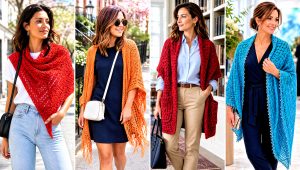 20 Spring Crochet Shawl Outfit Ideas for Breezy Evenings