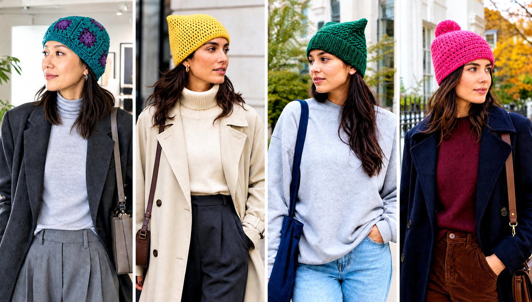 20 Square Crochet Beanie Outfit Ideas for Cozy Days