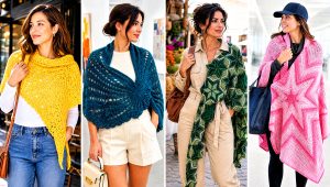 20 Star Crochet Shawl Outfit Ideas for Breezy Evenings