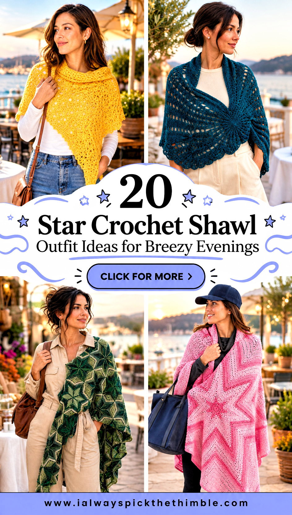 20 Star Crochet Shawl Outfit Ideas for Breezy Evenings - 20 Star Crochet Shawl Outfit Ideas for Breezy Evenings