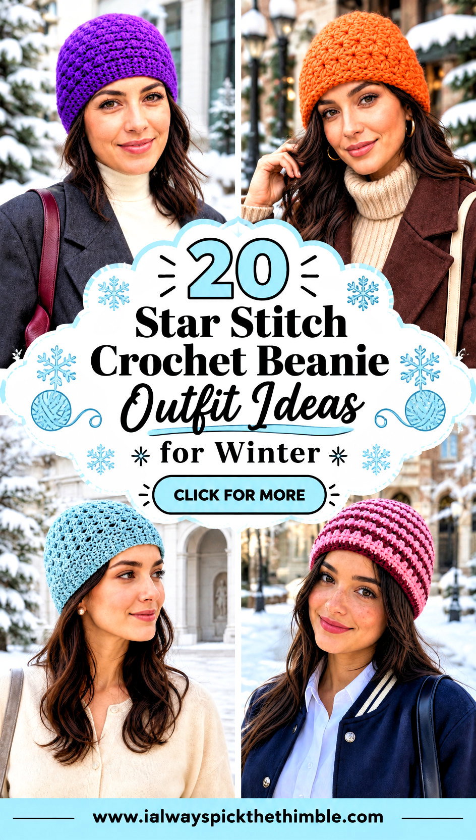 20 Star Stitch Crochet Beanie Outfit Ideas for Winter - 20 Star Stitch Crochet Beanie Outfit Ideas for Winter