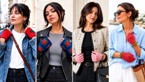 20 Strawberry Crochet Gloves Outfit Ideas for Chilly Days