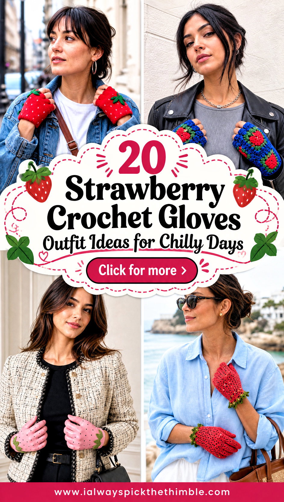 20 Strawberry Crochet Gloves Outfit Ideas for Chilly Days - 20 Strawberry Crochet Gloves Outfit Ideas for Chilly Days