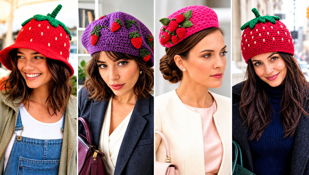 20 Strawberry Crochet Hat Outfit Ideas for Sweet Style