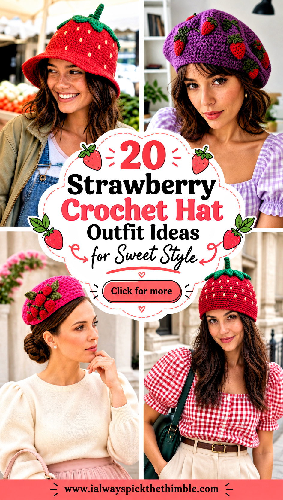20 Strawberry Crochet Hat Outfit Ideas for Sweet Style - 20 Strawberry Crochet Hat Outfit Ideas for Sweet Style