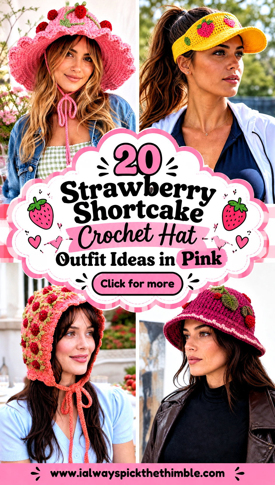 20 Strawberry Shortcake Crochet Hat Outfit Ideas in Pink - 20 Strawberry Shortcake Crochet Hat Outfit Ideas in Pink