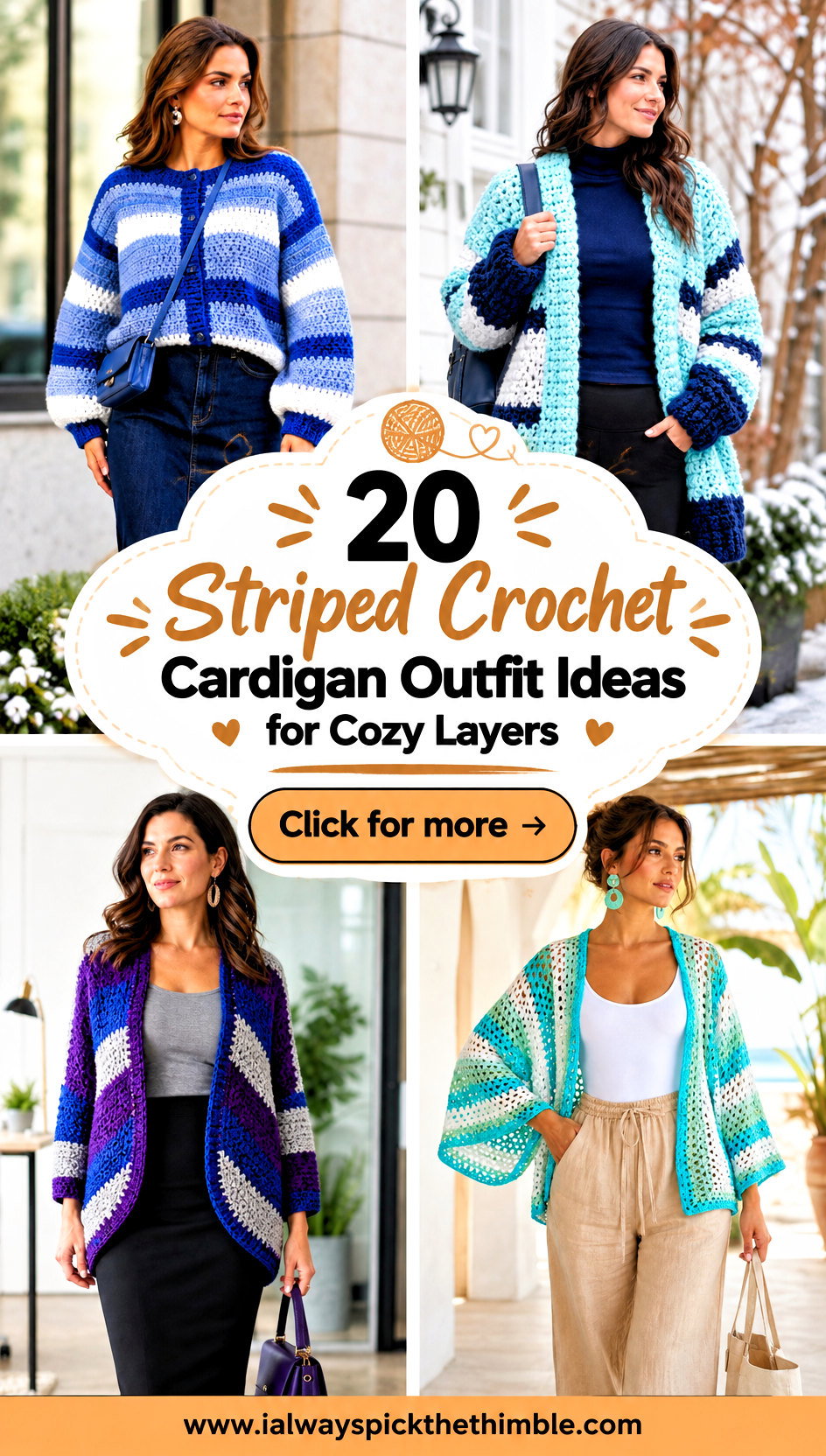 20 Striped Crochet Cardigan Outfit Ideas for Cozy Layers - 20 Striped Crochet Cardigan Outfit Ideas for Cozy Layers
