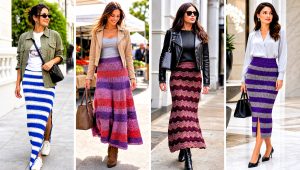 20 Striped Crochet Skirt Outfit Ideas for City Strolls