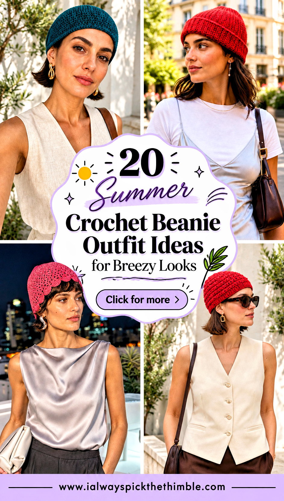 20 Summer Crochet Beanie Outfit Ideas for Breezy Looks - 20 Summer Crochet Beanie Outfit Ideas for Breezy Looks
