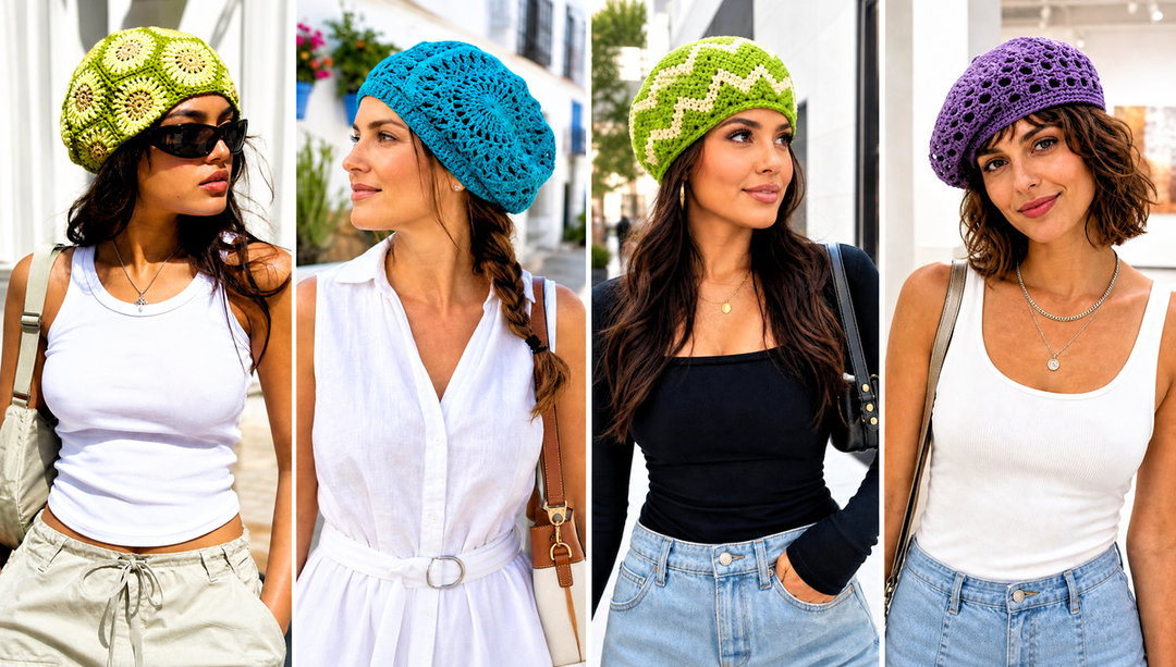 20 Summer Slouchy Crochet Hat Outfit Ideas for Easy Style