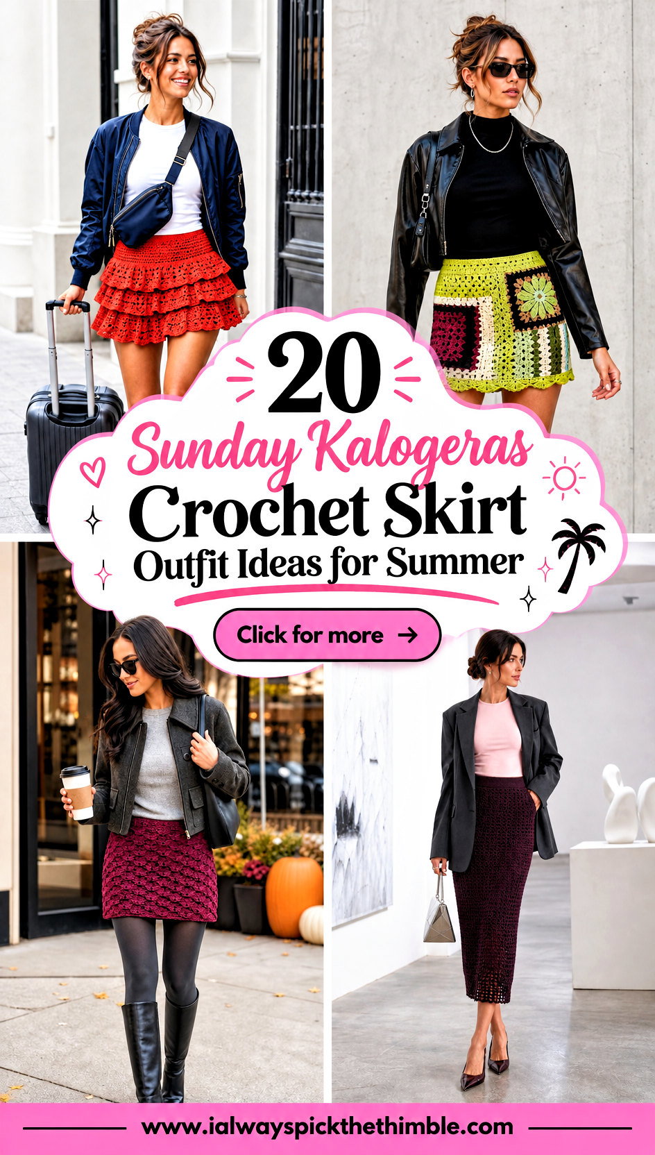 20 Sunday Kalogeras Crochet Skirt Outfit Ideas for Summer - 20 Sunday Kalogeras Crochet Skirt Outfit Ideas for Summer