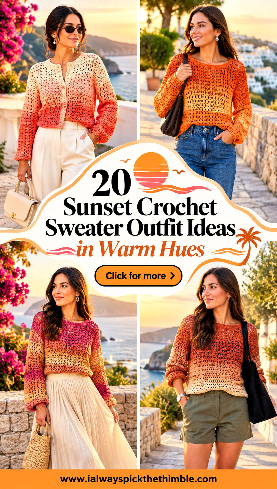 20 Sunset Crochet Sweater Outfit Ideas in Warm Hues - 20 Sunset Crochet Sweater Outfit Ideas in Warm Hues