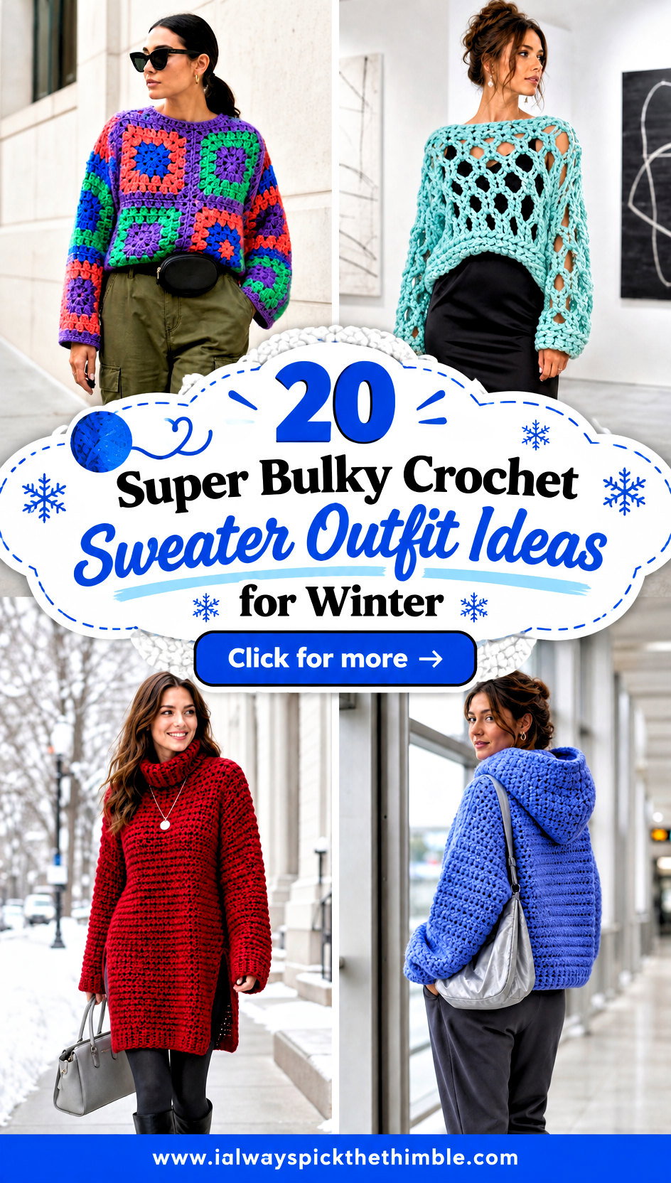 20 Super Bulky Crochet Sweater Outfit Ideas for Winter - 20 Super Bulky Crochet Sweater Outfit Ideas for Winter