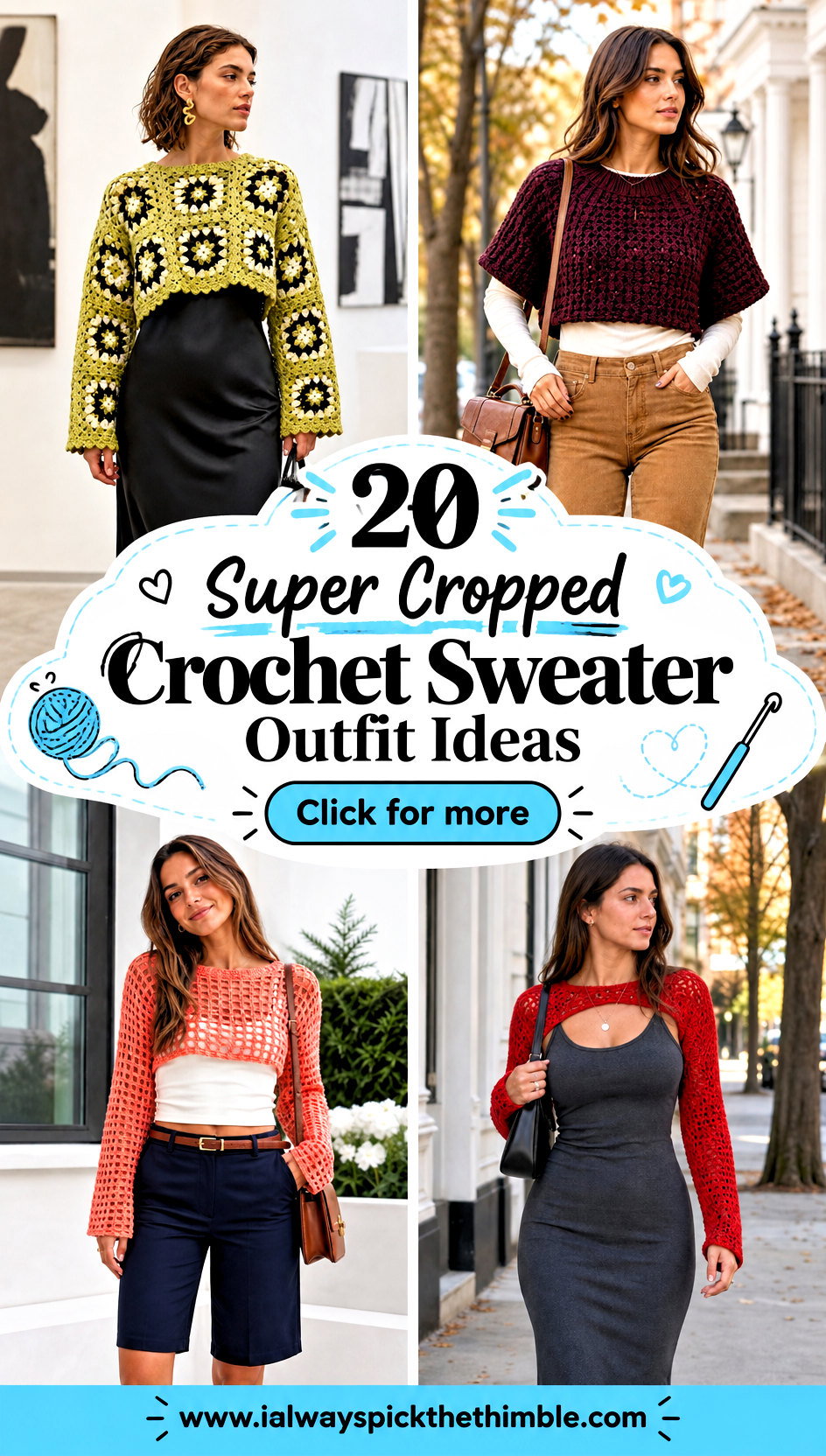 20 Super Cropped Crochet Sweater Outfit Ideas With Denim - 20 Super Cropped Crochet Sweater Outfit Ideas With Denim