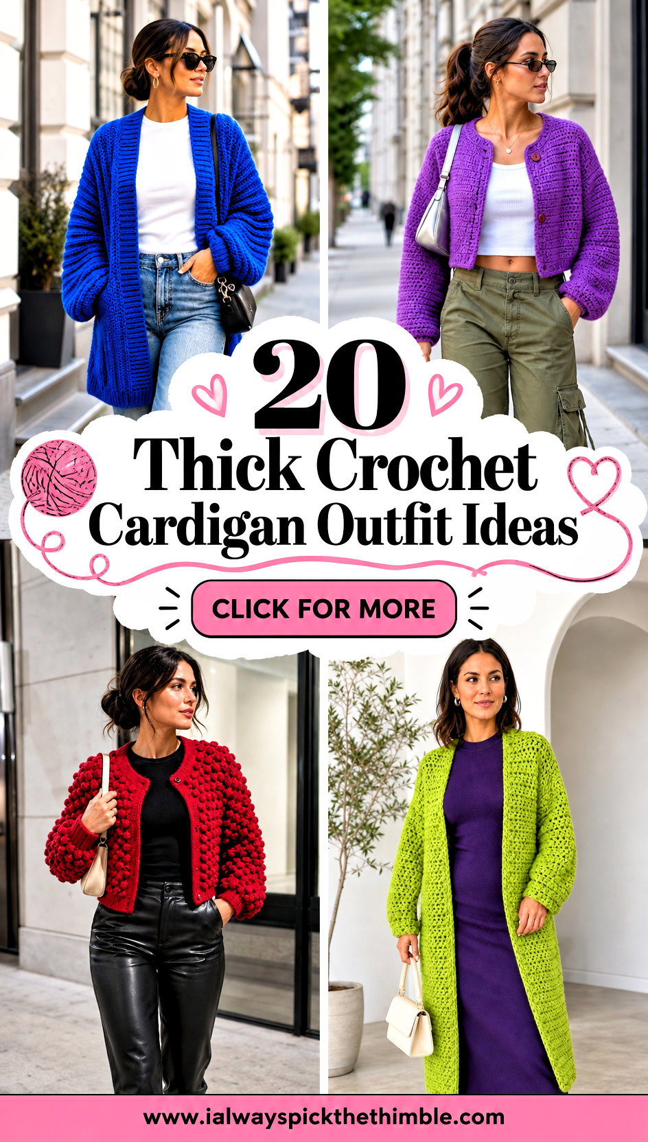 20 Thick Crochet Cardigan Outfit Ideas for Relaxed Weekends - 20 Thick Crochet Cardigan Outfit Ideas for Relaxed Weekends