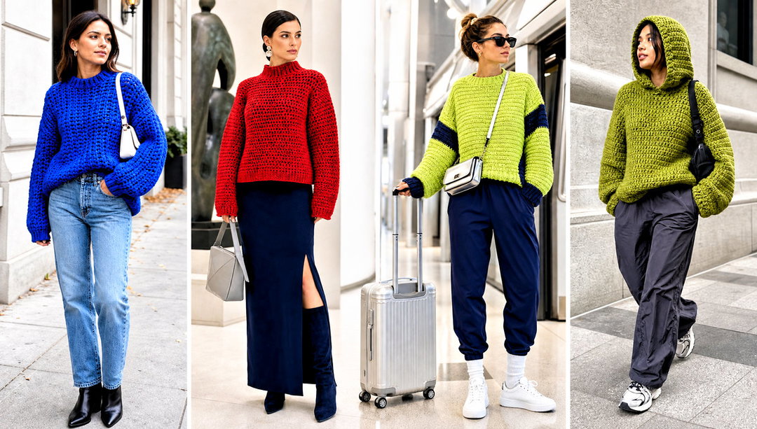20 Thick Yarn Crochet Sweater Outfit Ideas for Casual Days