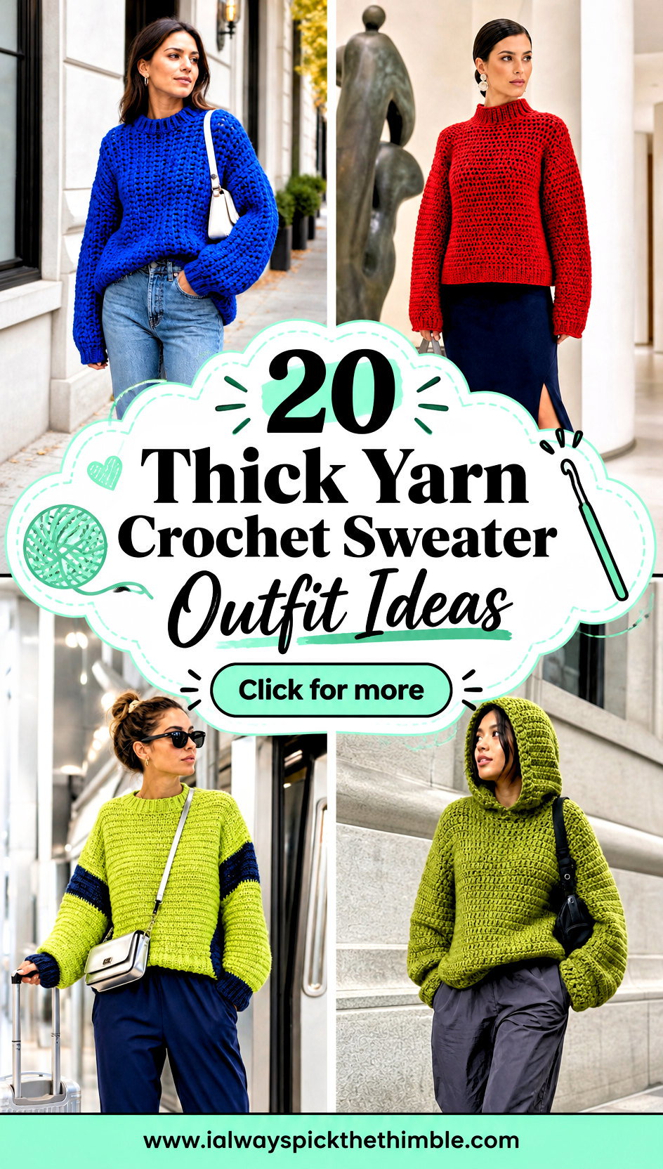 20 Thick Yarn Crochet Sweater Outfit Ideas for Casual Days - 20 Thick Yarn Crochet Sweater Outfit Ideas for Casual Days