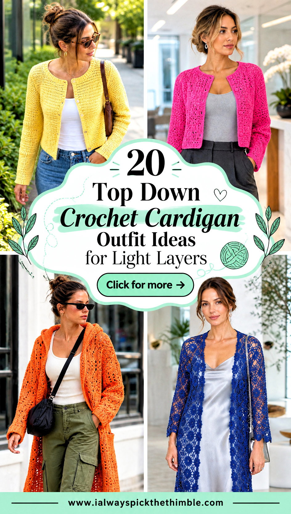 20 Top Down Crochet Cardigan Outfit Ideas for Light Layers - 20 Top Down Crochet Cardigan Outfit Ideas for Light Layers