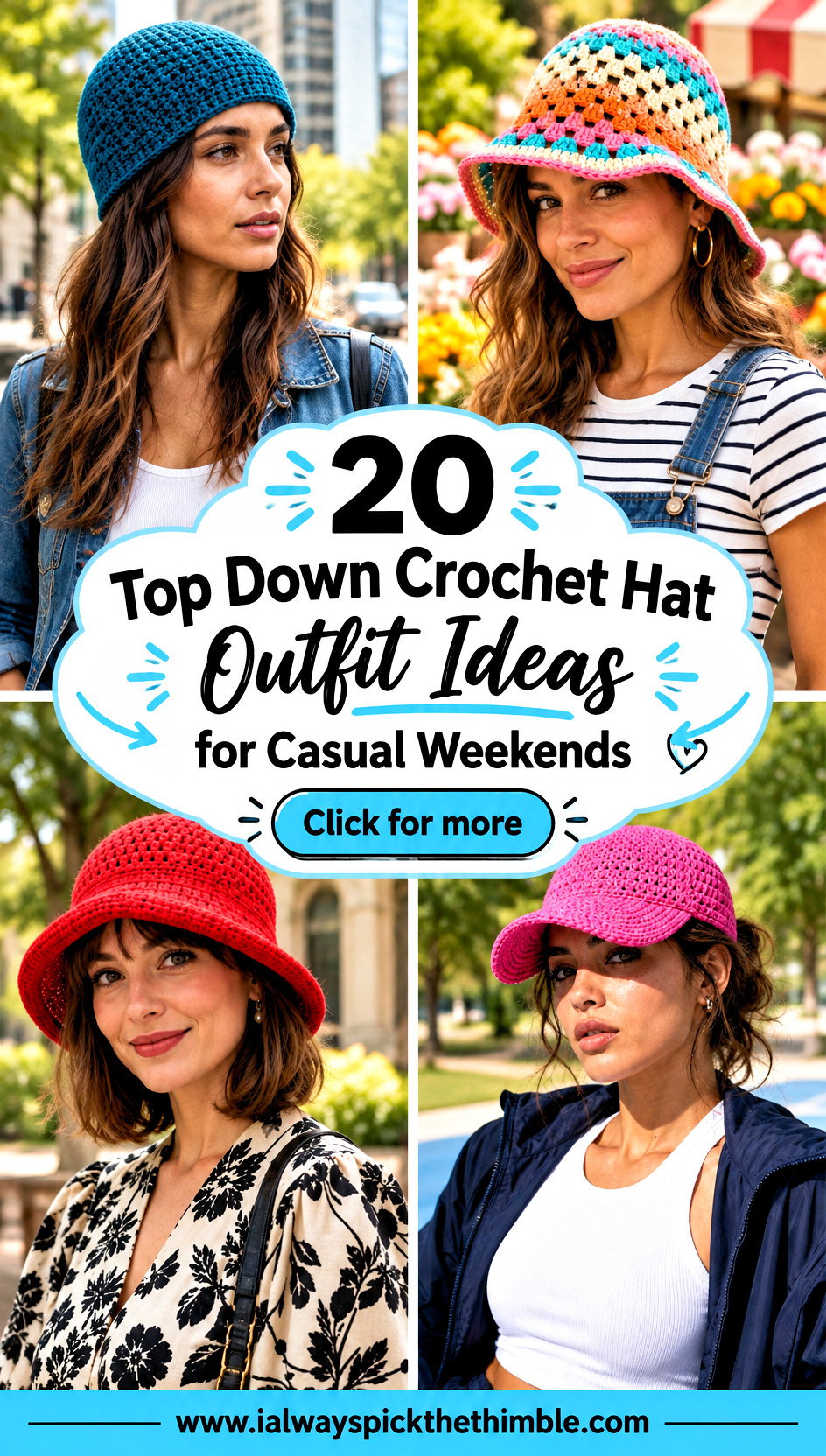 20 Top Down Crochet Hat Outfit Ideas for Casual Weekends - 20 Top Down Crochet Hat Outfit Ideas for Casual Weekends
