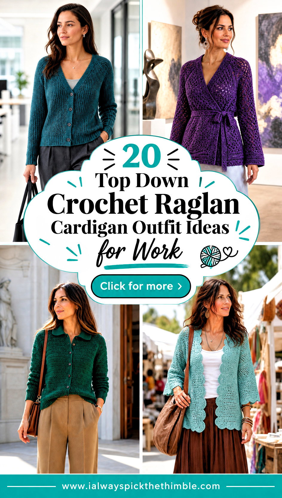 20 Top Down Crochet Raglan Cardigan Outfit Ideas for Work - 20 Top Down Crochet Raglan Cardigan Outfit Ideas for Work