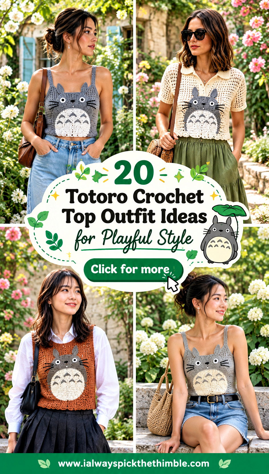 20 Totoro Crochet Top Outfit Ideas for Playful Style - 20 Totoro Crochet Top Outfit Ideas for Playful Style