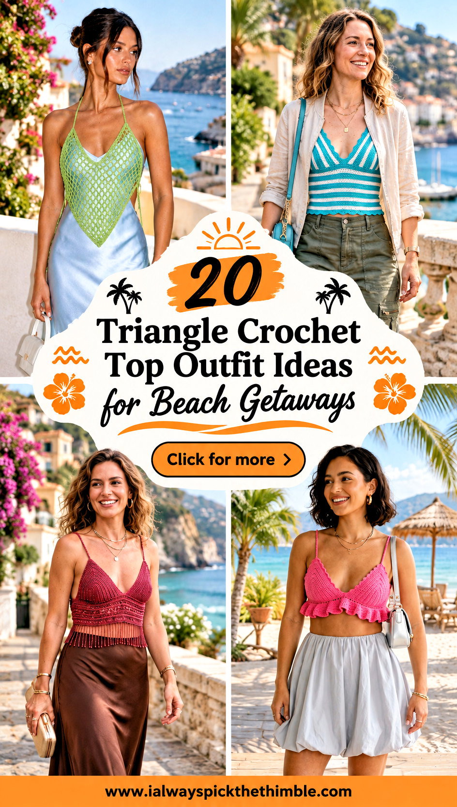 20 Triangle Crochet Top Outfit Ideas for Beach Getaways - 20 Triangle Crochet Top Outfit Ideas for Beach Getaways