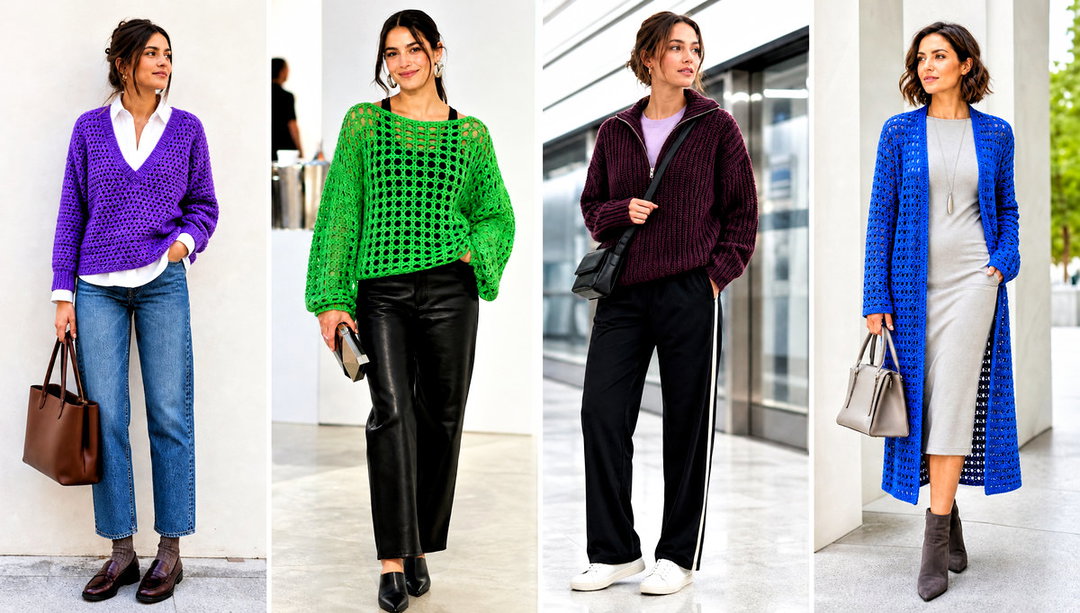20 Triple Crochet Sweater Outfit Ideas for Relaxed Layers