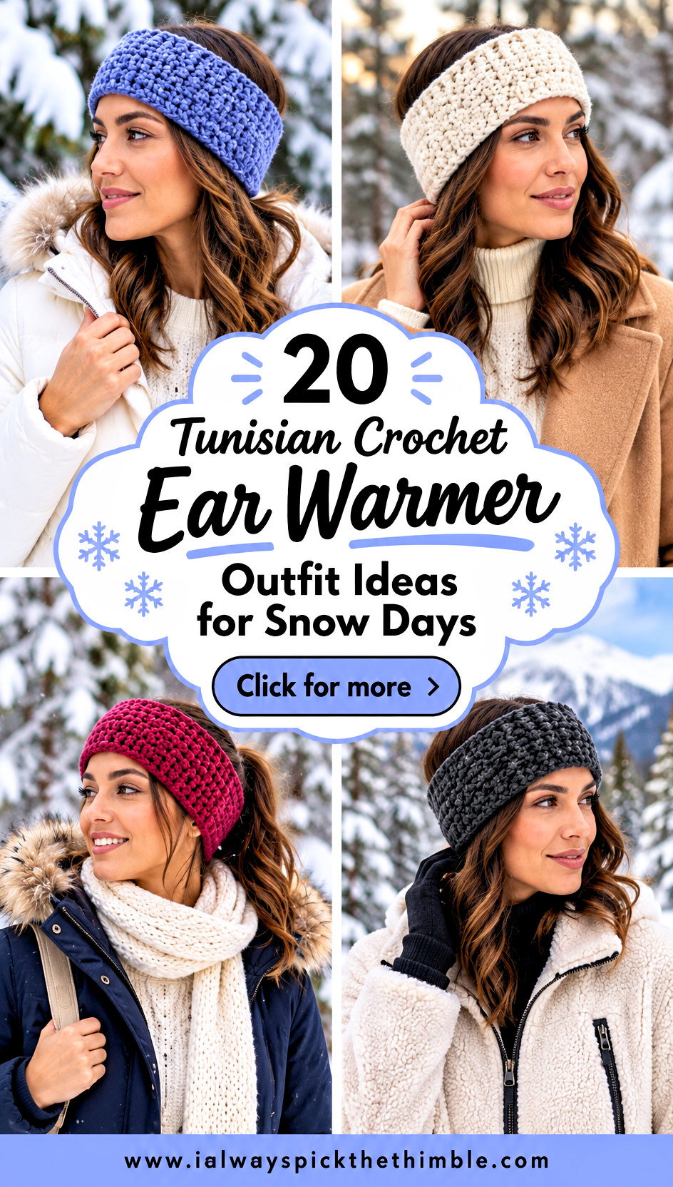 20 Tunisian Crochet Ear Warmer Outfit Ideas for Snow Days - 20 Tunisian Crochet Ear Warmer Outfit Ideas for Snow Days
