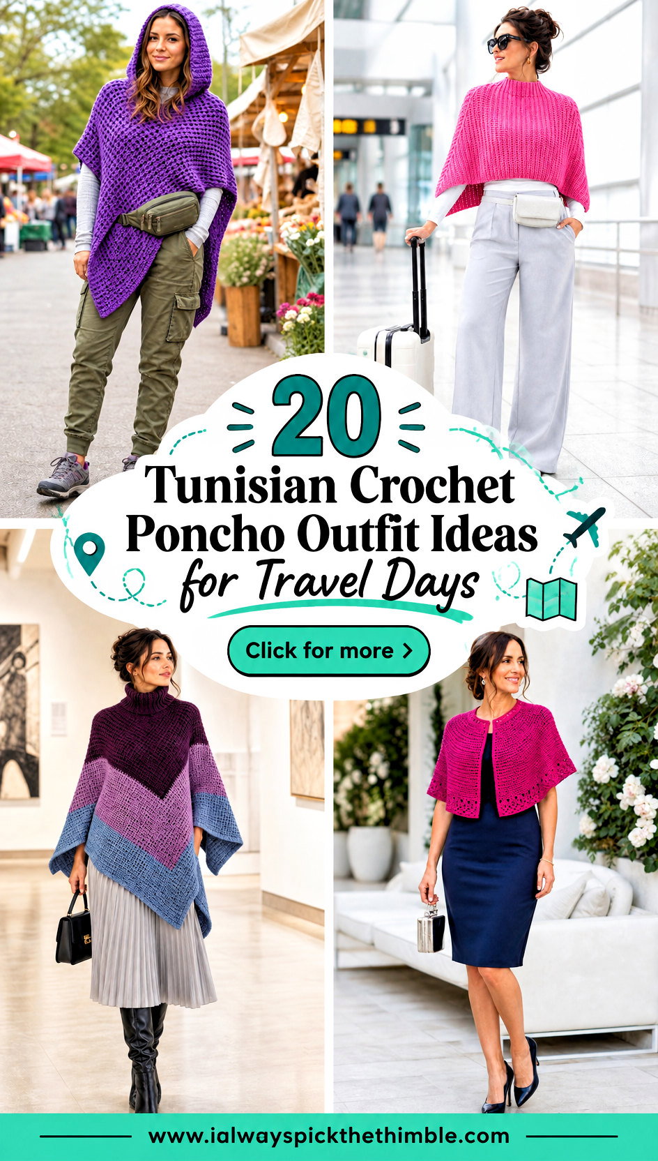 20 Tunisian Crochet Poncho Outfit Ideas for Travel Days - 20 Tunisian Crochet Poncho Outfit Ideas for Travel Days