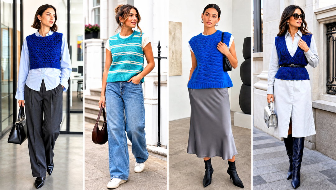 20 Tunisian Crochet Sweater Vest Outfit Ideas for Layering