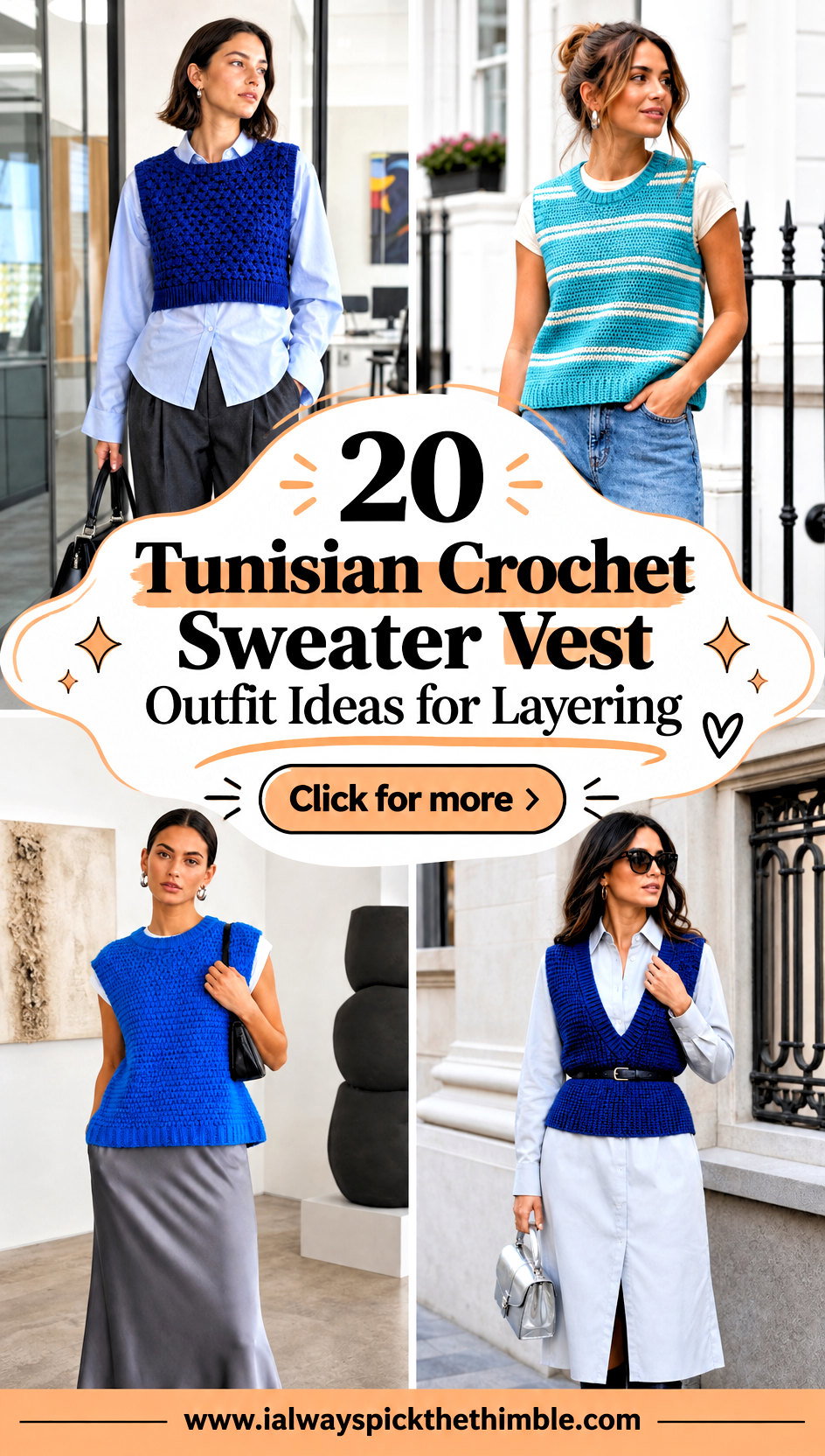20 Tunisian Crochet Sweater Vest Outfit Ideas for Layering - 20 Tunisian Crochet Sweater Vest Outfit Ideas for Layering