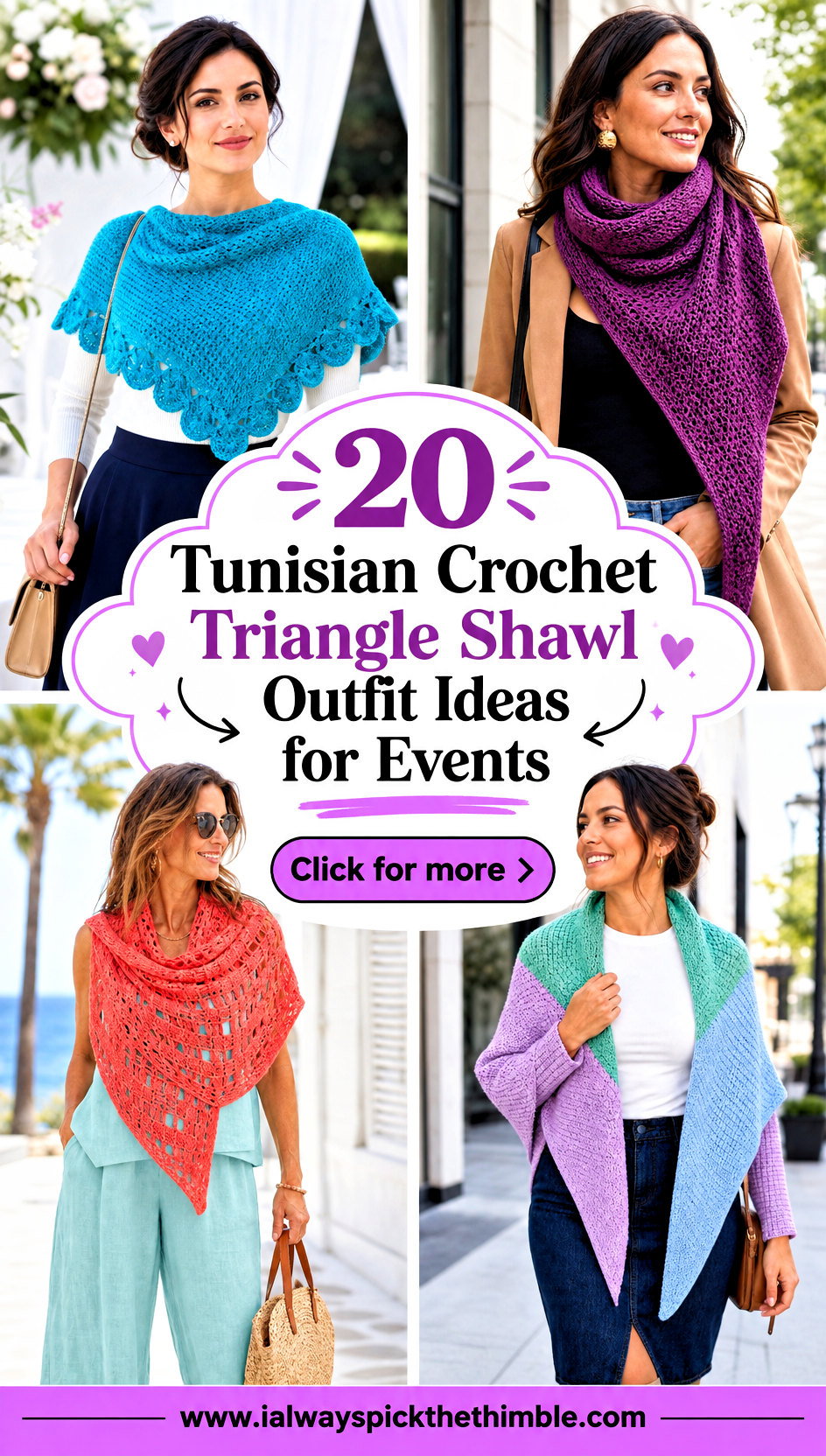 20 Tunisian Crochet Triangle Shawl Outfit Ideas for Events - 20 Tunisian Crochet Triangle Shawl Outfit Ideas for Events