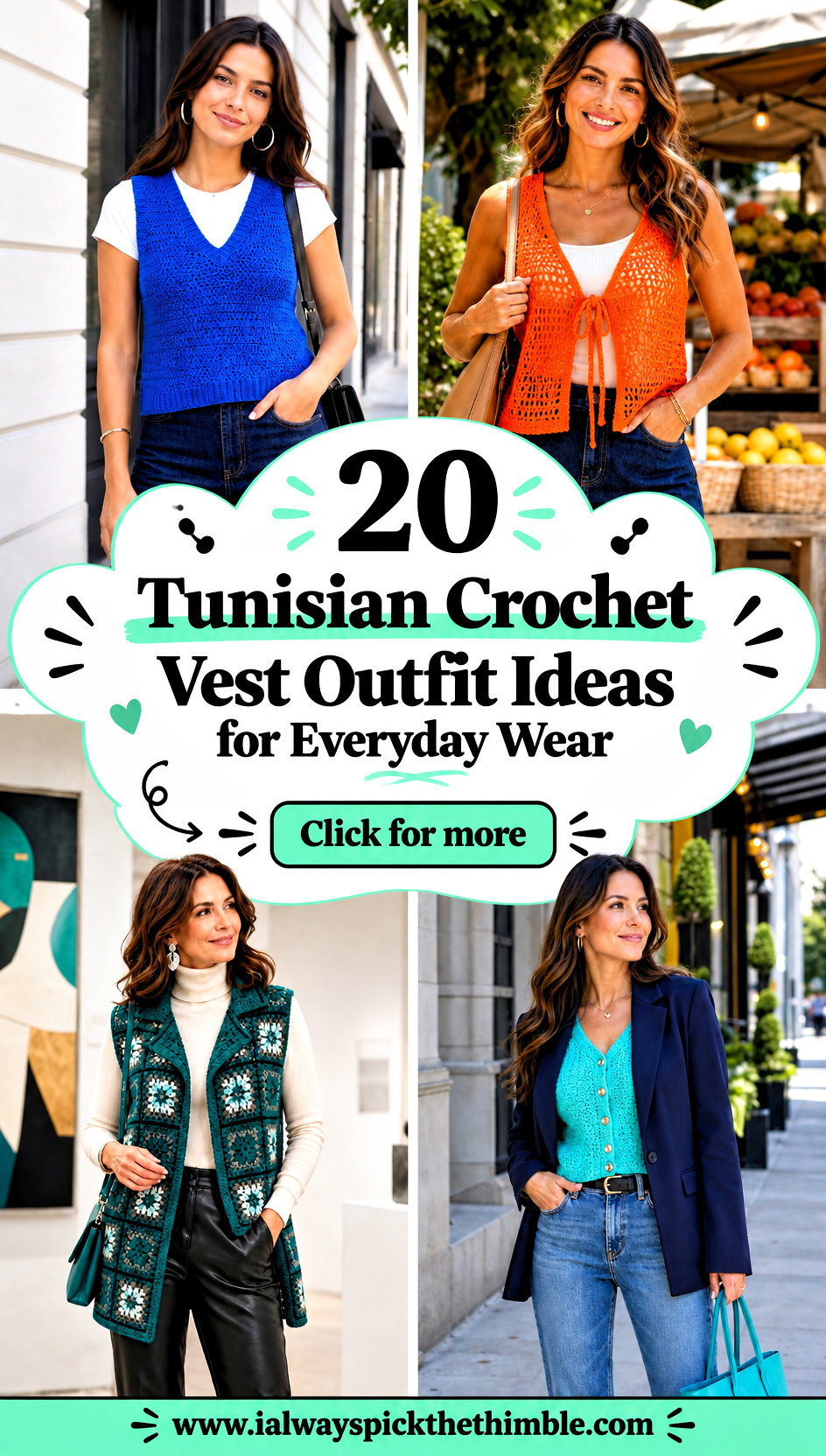 20 Tunisian Crochet Vest Outfit Ideas for Everyday Wear - 20 Tunisian Crochet Vest Outfit Ideas for Everyday Wear