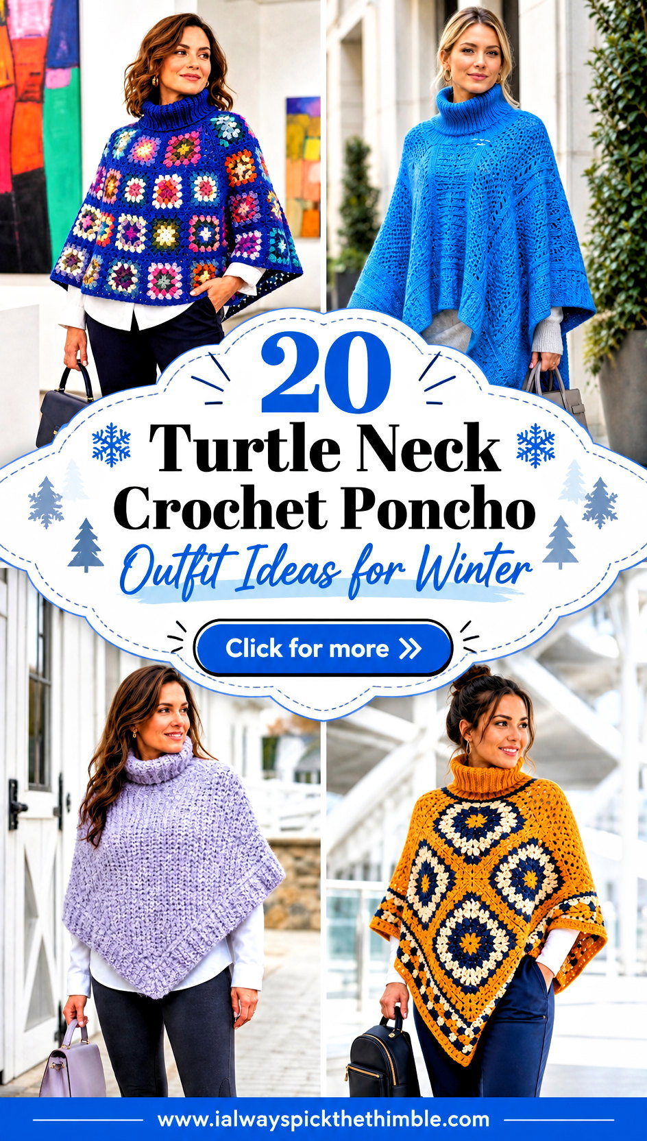 20 Turtle Neck Crochet Poncho Outfit Ideas for Winter - 20 Turtle Neck Crochet Poncho Outfit Ideas for Winter
