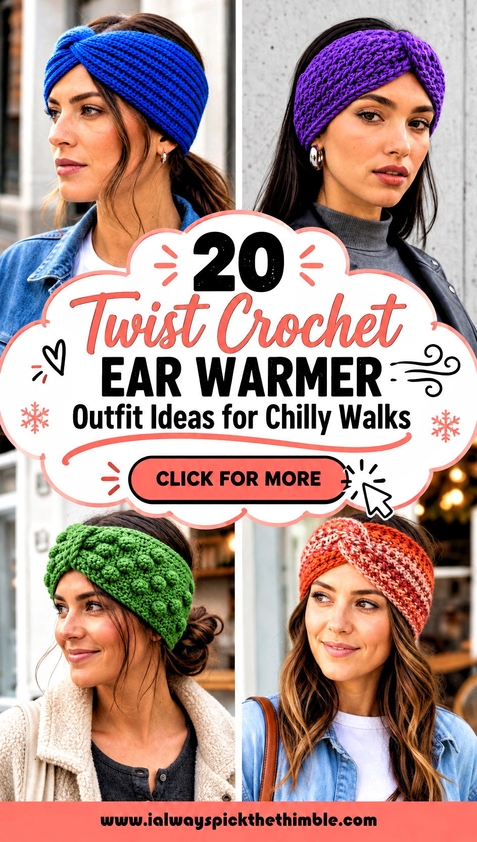 20 Twist Crochet Ear Warmer Outfit Ideas for Chilly Walks - 20 Twist Crochet Ear Warmer Outfit Ideas for Chilly Walks